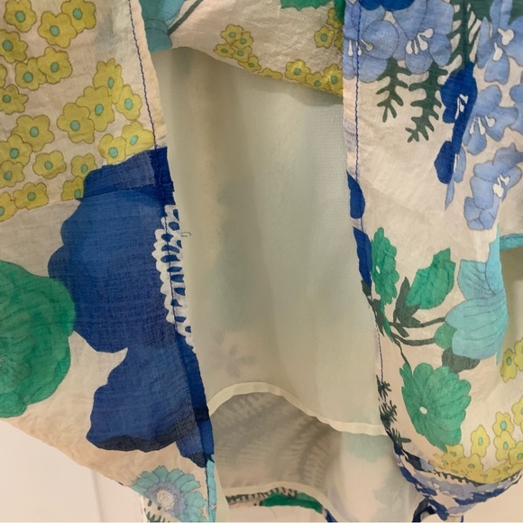 Jade Melody Tam Women’s Puff Sleeve Floral Print Flowy Blouse Size XL - Picture 5 of 10